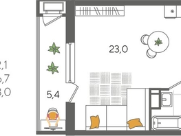 Продается Студия ЖК Рекорд 2, литера 5, 32.1  м², 7354110 рублей