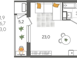 Продается Студия ЖК Рекорд 2, литера 5, 31.9  м², 7643240 рублей