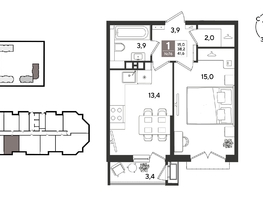 Продается 1-комнатная квартира ЖК Рекорд 2, литера 6, 41.6  м&sup2;, 10924160 рублей