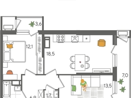 Продается 2-комнатная квартира ЖК Рекорд 2, литера 6, 66.9  м², 14209561 рублей