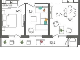 Продается 2-комнатная квартира ЖК Рекорд 2, литера 1, 72  м², 14709600 рублей