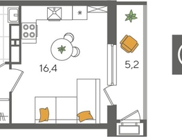 Продается Студия ЖК Рекорд 2, литера 1, 29.7  м², 7128000 рублей