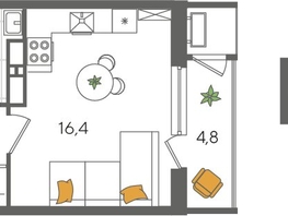 Продается Студия ЖК Рекорд 2, литера 1, 29.3  м², 7368950 рублей