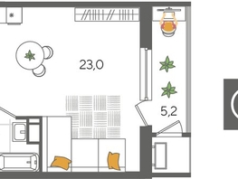 Продается Студия ЖК Рекорд 2, литера 1, 31.9  м², 7646430 рублей