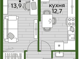 Продается 1-комнатная квартира ЖК DOGMA PARK (Догма парк), лит 1, 37.7  м², 6548491 рублей