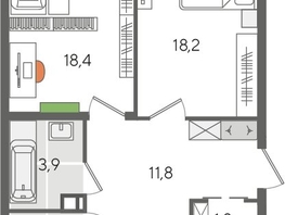 Продается 3-комнатная квартира ЖК Рекорд 2, литера 2, 101.5  м&sup2;, 19274850 рублей