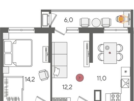 Продается 2-комнатная квартира ЖК Рекорд 2, литера 2, 57.3  м², 11746500 рублей