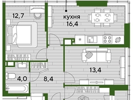 Продается 3-комнатная квартира ЖК DOGMA PARK (Догма парк), литера 9, 68.9  м², 9818250 рублей