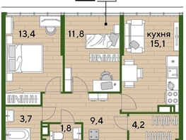 Продается 2-комнатная квартира ЖК DOGMA PARK (Догма парк), литера 9, 59.6  м², 9279720 рублей