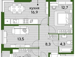 Продается 3-комнатная квартира ЖК DOGMA PARK (Догма парк), лит 10, 70.5  м², 9750150 рублей