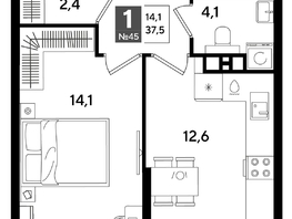 Продается 1-комнатная квартира ЖК DOGMA PARK (Догма парк), литера 16, 37.5  м², 7091250 рублей