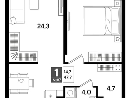 Продается 1-комнатная квартира ЖК DOGMA PARK (Догма парк), литера 16, 47.7  м², 8132851 рублей