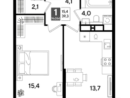 Продается 1-комнатная квартира ЖК DOGMA PARK (Догма парк), лит 17, 38.8 м², 7096520 рублей