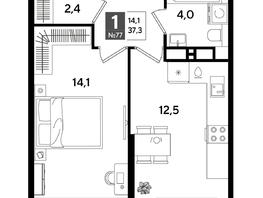 Продается 1-комнатная квартира ЖК DOGMA PARK (Догма парк), литера 18, 37.3  м², 7083270 рублей