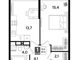 Продается 1-комнатная квартира ЖК DOGMA PARK (Догма парк), литера 18, 39.3  м², 7176180 рублей