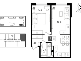 Продается 1-комнатная квартира ЖК DOGMA PARK (Догма парк), литера 21, 47.7  м&sup2;, 8576460 рублей