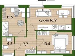 Продается 2-комнатная квартира ЖК DOGMA PARK (Догма парк), литера 22, 54.1  м², 8618130 рублей