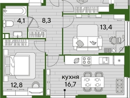 Продается 3-комнатная квартира ЖК DOGMA PARK (Догма парк), литера 22, 70  м², 10010000 рублей