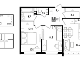 Продается 2-комнатная квартира ЖК DOGMA PARK (Догма парк), литера 22, 59.6  м&sup2;, 9315480 рублей