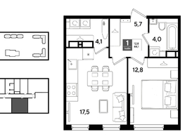 Продается 1-комнатная квартира ЖК DOGMA PARK (Догма парк), литера 22, 44.1  м&sup2;, 7880670 рублей