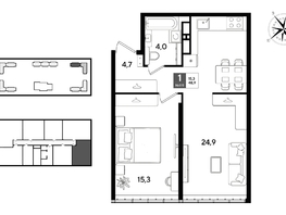 Продается 1-комнатная квартира ЖК ДОГМА ПАРК, литера 22, 48.9  м&sup2;, 9110070 рублей