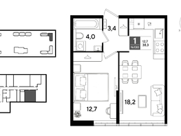 Продается 1-комнатная квартира ЖК ДОГМА ПАРК, литера 22, 38.3  м&sup2;, 7629360 рублей