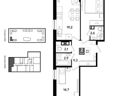 Продается 2-комнатная квартира ЖК DOGMA PARK (Догма парк), литера 22, 66.4  м&sup2;, 10325200 рублей