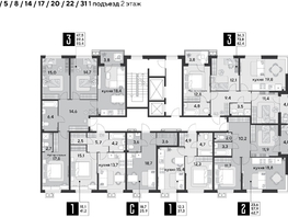 Продается 1-комнатная квартира ЖК Парк Победы 2, литера 8, 41.2  м&sup2;, 8079321 рублей