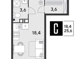 Продается Студия ЖК Парк Победы 2, литера 8, 25.6  м&sup2;, 5345280 рублей