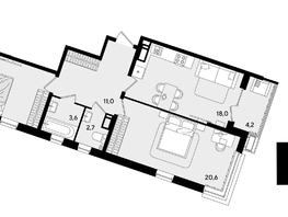 Продается 2-комнатная квартира ЖК Парк Победы 2, литера 21, 74.9  м², 11684400 рублей