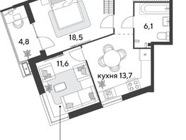 Продается 2-комнатная квартира ЖК Парк Победы 2, литера 28, 63.6  м², 9444600 рублей