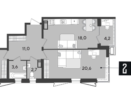 Продается 2-комнатная квартира ЖК Парк Победы 2, литера 28, 74.9  м², 11369820 рублей