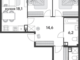 Продается 3-комнатная квартира ЖК Парк Победы 2, литера 31, 92.7  м&sup2;, 13144860 рублей