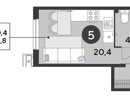 Продается Студия ЖК Парк Победы 2, литера 6, 24.8  м², 5086480 рублей