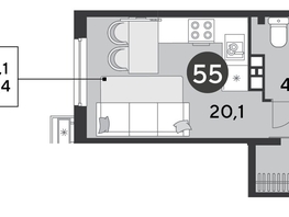 Продается Студия ЖК Парк Победы 2, литера 6, 24.4  м&sup2;, 5453400 рублей