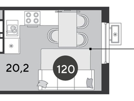 Продается Студия ЖК Парк Победы 2, литера 6, 23.7  м&sup2;, 5176080 рублей