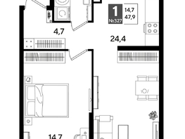 Продается 1-комнатная квартира ЖК DOGMA PARK (Догма парк), лит 13, 47.9  м², 8042410 рублей