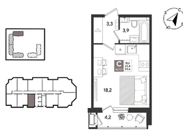 Продается Студия ЖК Рекорд 2, литера 5, 29.6  м&sup2;, 8107440 рублей
