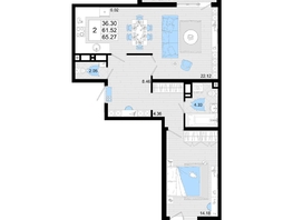Продается 2-комнатная квартира ЖК Фонтаны, литер 19, 65.27  м², 10769550 рублей