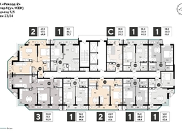 Продается 1-комнатная квартира ЖК Рекорд 2, литера 1, 41.1  м&sup2;, 10912050 рублей