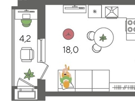 Продается Студия ЖК Рекорд 2, литера 6, 29  м², 7064400 рублей
