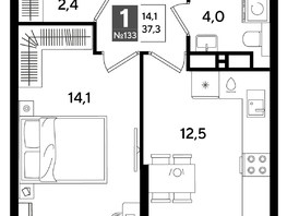 Продается 1-комнатная квартира ЖК ДОГМА ПАРК, лит 20, 36.7  м&sup2;, 7490471 рублей