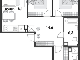 Продается 3-комнатная квартира ЖК Парк Победы 2, литера 31, 92.7  м², 13061430 рублей
