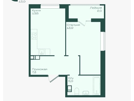 Продается 1-комнатная квартира ЖК Ботаника, литер 1.2, 40.8  м&sup2;, 6266880 рублей