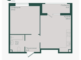 Продается 1-комнатная квартира ЖК Ботаника, литер 1.2, 42.7  м&sup2;, 6516020 рублей