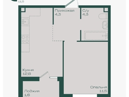 Продается 1-комнатная квартира ЖК Ботаника, литер 1.2, 34.5  м&sup2;, 5333700 рублей