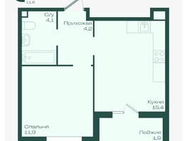 Продается 1-комнатная квартира ЖК Ботаника, литер 1.2, 37.5  м&sup2;, 5872500 рублей
