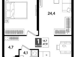 Продается 1-комнатная квартира ЖК DOGMA PARK (Догма парк), литера 19, 47  м², 8380100 рублей