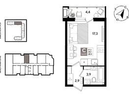 Продается Студия ЖК Рекорд 2, литера 1, 28.5  м&sup2;, 8287800 рублей