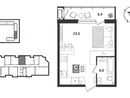 Продается Студия ЖК Рекорд 2, литера 1, 32.4  м&sup2;, 8825760 рублей